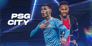 An image depicting the clash between Manchester City and PSG on April 28, 2021