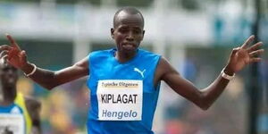 A photo of Olympics star Benjamin Kiplagat during the 3000m Steeplechase event in Paris, France on October 2010.