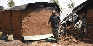 Benson Kamara, a man whose house was torched by bandits on Friday, September 10.