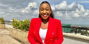 Former KTN news anchor Betty Kyallo posing for a photo on May 9, 2023.