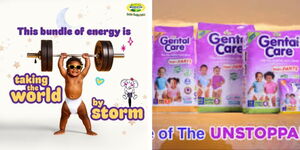 Collage image of newly launched Gentle Care Diapers by Bidco Africa