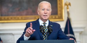 US President Joe Biden speaking during an event at White House on February 7, 2024.