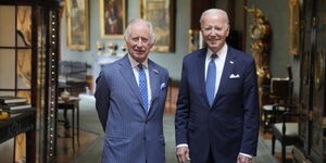 UK King Charles III (left) meets US President Joe Biden on Monday, July 10, 2023.