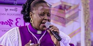 Bishop Margaret Wanjiru during a church service. She was diagnosed with Covid-19 on May 21, 2020.