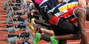 An image of athletes getting ready to start a race.