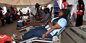 Mombasa residents donate blood on January 16, 2019. 