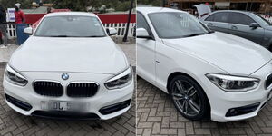 A photo collage of a car that had been stolen by a fraud broker in Nairobi.