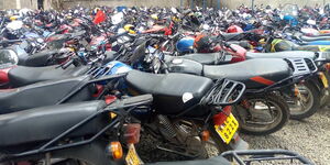 Motorcycles impounded following operation in Nairobi on September 28, 2019.