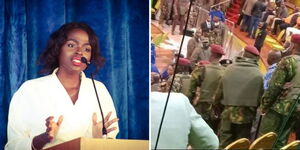 A side-by-side image of Ogutu Okudo and the chaos witnessed at Bomas of Kenya on August 14, 2022.