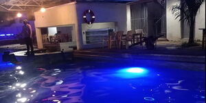 A photo of a swimming pool at a local hotel in Kagio, Kirinyaga County. 
