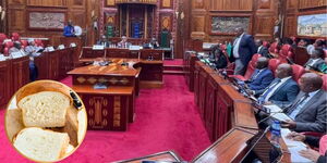 The NA Finance Committee having a sitting with ministries on June 11, 2024, and slices of bread.