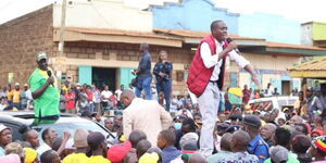 Brian Mutiga campaigning for the Kianjai Ward Representative seat in 2022.