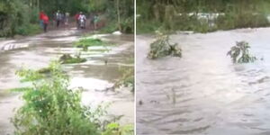 A bridge Swept away near Kapsabet town on November 7, 2023