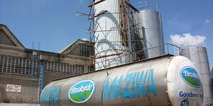 A lorry parked outside the Brookside Diary plant in Ruiru.