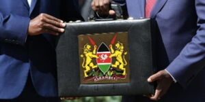 A photo of briefcase carrying the 2022/2023 budget estimates.