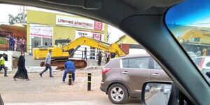 A bulldozer packed outside the business premises on Thursday, June 24.