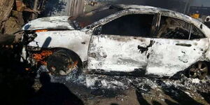 An image of a burnt vehicle