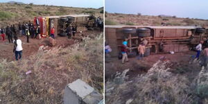 A bus full of passengers en route to Moyale rolls along the Marsabit-Moyale Highway on June 14, 2024