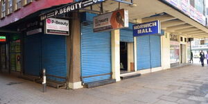 Businesses closed in Nairobi CBD.