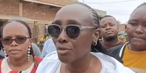 A screengrab of a Mwingi businesswoman who was allegedly beaten up by an MP.