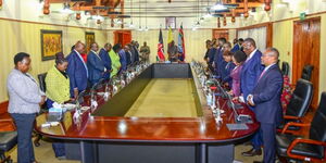 A photo of Cabinet meeting held at State Lodge, Sagana, Nyeri County on August 8, 2023.