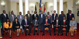 Former President Uhuru Kenyatta sits with his Cabinet appointees 