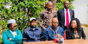 Section of leaders affiliated with the opposition, Saboti MP Caleb Amisi standing far right at the back