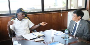 Captain William Ruto (left) meets  Yeo Sung-jun, Ambassador of South Korea on June 16, 2023.
