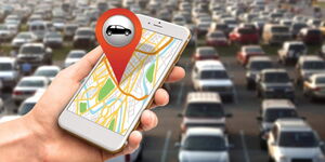 An illustration of a car tracking app. 