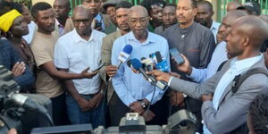 Government Pathologist Peter Ndegwa addressing the press