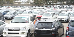 Cars for auction at the Port of Mombasa