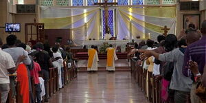 A catholic mass in progress
