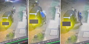 A screengrab of suspects robbing a couple in Thika on September 20, 2023.