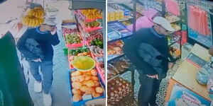 A CCTV footage unmasking face of a man suspected to be behind the gruesome murder of a 20-year old woman in the Roysambu area in Nairobi 