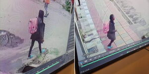 CCTV footage showing the girl leaving Utawala in Nairobi on Monday, August 28, 2023.