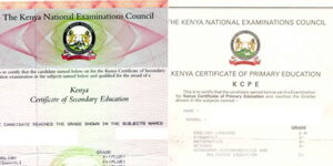 KCSE and KCPE certificates 