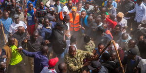 Chaos at a food drive held by ODM Party in Mathare on May 15, 2024