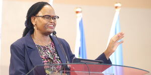 Chief Justice Martha Koome at a public lecture at UoN on November 15, 2023