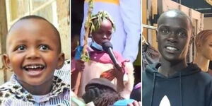 From left to right: Elias Muthomi, a 7-year-old Kalenjin boy and Dennis Cheruiyot
