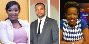 From left to right: media personalities Terryanne Chebet, Johnson Mwakazi and Kirigo Ng'arua.