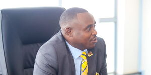 United Democratic Alliance (UDA) SG Cleophas Malala speaks to new party members at the party offices on April 12, 2023.