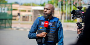 CNN Journalist Larry Madowo covering the anti-government protests in Kenya on June 26 2024