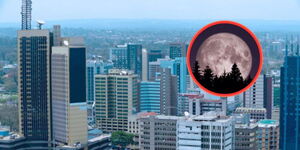 Overview of Nairobi cityscape on a cold day.