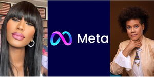 A collage of Meta, Mange Kimambi, and Maria Sarungi