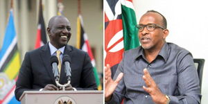 A photo collage of President William Ruto (left) and Defense Cabinet Secretary Aden Dwale