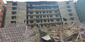 The site of the collapsed building in Kasarani on November 15, 2022. 