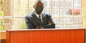 An image of Collins Kibet in court
