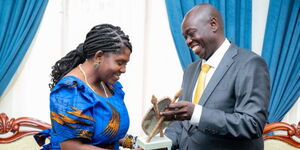 The Vice President of Colombia Francia Elena Màrquez Mina(Left) meets Deputy President Rigathi Gachagua (Right) on May 15, 2023.