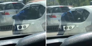 Screengrab of a police officer confronting a motorist along Kenyatta Avenue in Nairobi