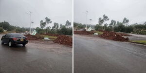 Demolished Coptic roundabout located along the Kakamega-Kisumu highway. 